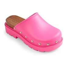 Mule Clog Slip On Platform Closed Toe Sandals - Pink - View 4