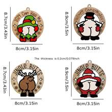 1 件创意趣味绿色木制圣诞装饰品，趣味圣诞驯鹿和雪人木制圣诞树装饰，红色圣诞老人木制挂饰，适合作为送给家人、朋友和学生的圣诞礼物。木制圣诞老人装饰品（无绳），适合作为圣诞装饰，送给朋友、家人的礼物，适合作为送给家人、朋友和孩子的圣诞礼物 - 彩色 - 查看 3