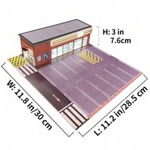 FirMate 1/64 Scale Car Model Display Case,Display Case,Scenic Diorama Display Car Park(Convenience Store Style) - Multicolor - View 2