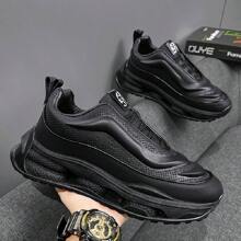 Chunky Old School Style Sneakers - Comfy Non-Slip Casual Lace Up Shoes For Men's Outdoor Activities With Design And Superior Comfort - 黑色 - 查看 2