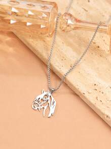 不锈钢项链动物马头吊坠颈链男士大气时尚嘻哈项链女士珠宝 - 項鍊 - 查看 13