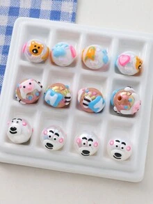 Hạt vẽ tay [Loạt động vật] Hạt Acrylic, tinh tế và đáng yêu với nhiều màu sắc, thích hợp cho lễ hội, quà tặng, trang sức phù hợp và làm đồ dùng hàng ngày - Chuỗi hạt vẽ tay động vật - Xem 3