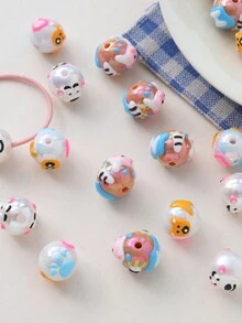 Hạt vẽ tay [Loạt động vật] Hạt Acrylic, tinh tế và đáng yêu với nhiều màu sắc, thích hợp cho lễ hội, quà tặng, trang sức phù hợp và làm đồ dùng hàng ngày - Chuỗi hạt vẽ tay động vật - Xem 4