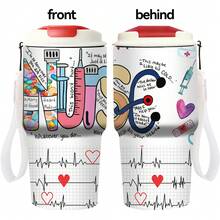 20oz | Cốc thủy tinh | Cốc du lịch và cà phê cách nhiệt chân không hai lớp, thích hợp sử dụng tại văn phòng, thân thiện với giá đỡ cốc, quà tặng tri ân cho y tá - Nhiều màu - Xem 1