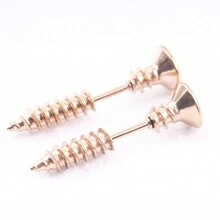 男女通用不锈钢十字螺丝耳环 - 彩色 - 查看 17