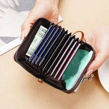 全新 多槽 女士 钱包 按扣 手提包 零钱包 拉链 卡包 钱包 腕包 圣诞礼物 礼物 感恩节 复古 - 彩色 - 查看 4