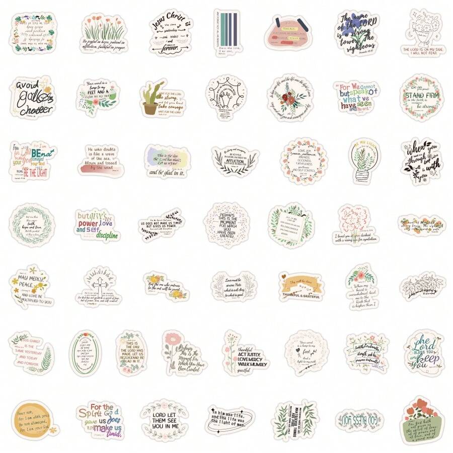 50PCS Bible Stickers, Inspirational Christian Stickers Aesthetic Vinyl