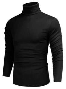 Men's Versatile Slim-Fit Long Sleeve Knit Turtleneck Sweater