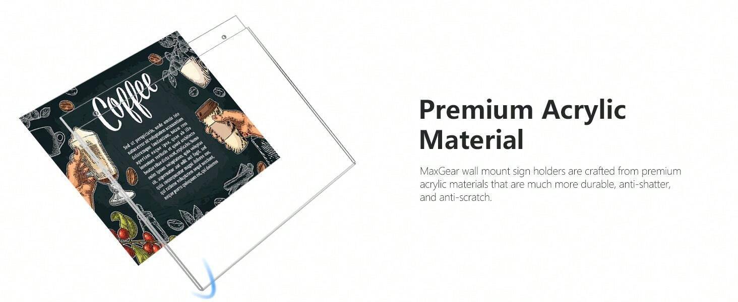 Wall Mount Sign Holder 8.5x11, Acrylic Wall Sign Holder With Mounting