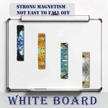12pcs Artistic Magnetic Bookmarks Featuring World Famous Paintings By Van Gogh & Monet - Ideal For School, Office, And Art Lovers - Made Of Paper Back To School - Multicolor - View 6