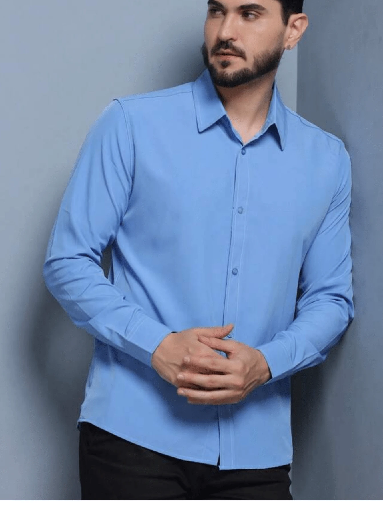 Men Shirts - Màu xanh nhạt - Xem 1