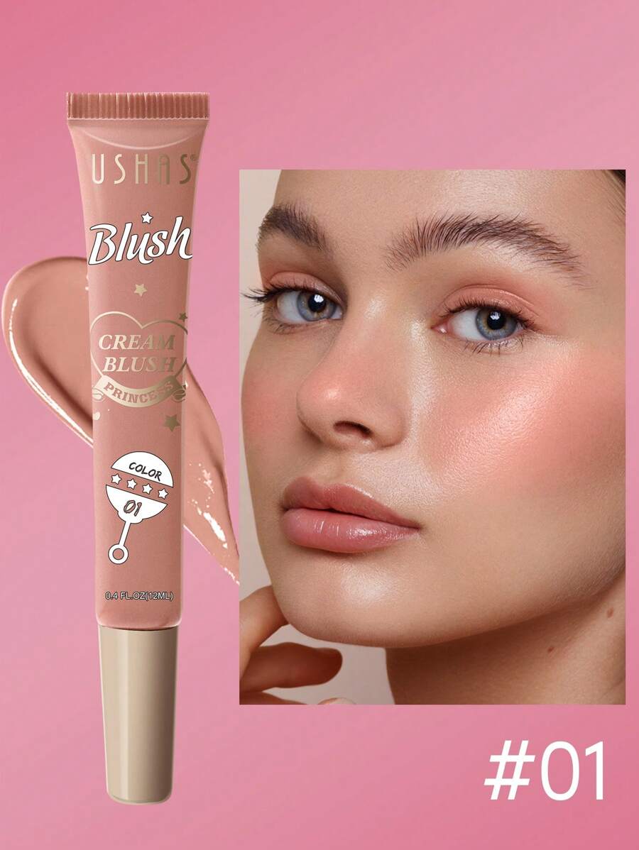 Ushas 4 Color Liquid Blush, Delicate And Smooth Texture, Long-Lasting Waterproof, Versatile And Brightening Lips, Eyes And Cheeks