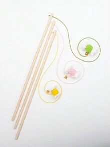 Jouets taquineurs interactifs mignons multicolores pour chats, ficelle en peluche avec clochette pour divertir les chats