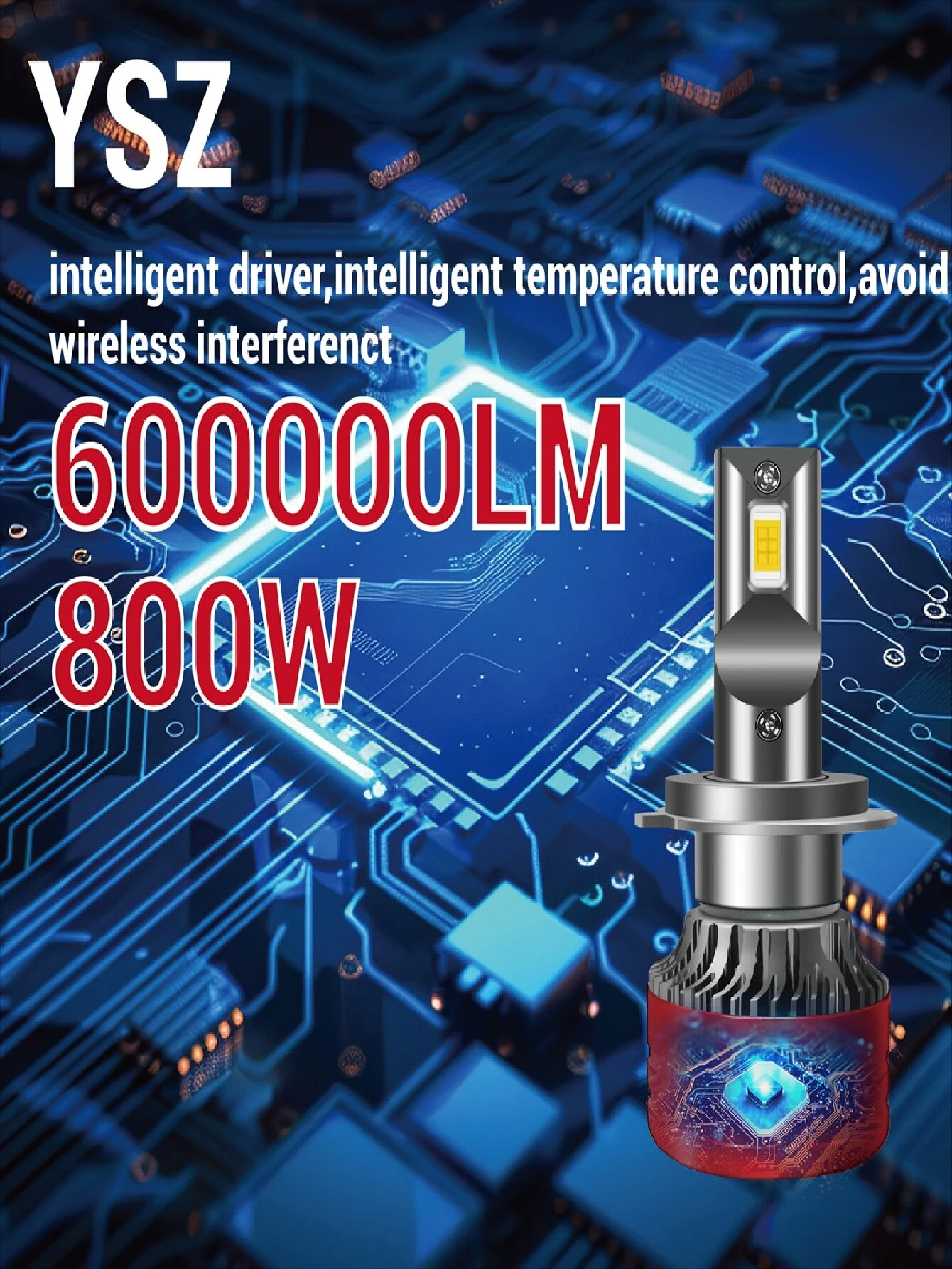 V13 H3 LED Headlights With Integrated Far And Near Lights, Fog Lights