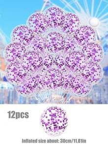 Bộ 12 quả bóng bay cao su trong suốt nhiều màu sắc 12 inch, thích hợp để trang trí tiệc cưới sinh nhật - Nhiều màu - Xem 13