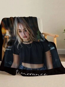 1-częściowy niestandardowy koc flanelowy ze zdjęciem i tekstem, koc świąteczny, koc prezentowy, miękki puszysty wielofunkcyjny koc na plażę na zewnątrz, kemping, salon, sofa, zwierzę, biuro