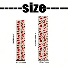 1 件瓢虫印花亚麻桌布，针织面料矩形餐桌装饰，适用于室内用餐、家庭聚会和防尘餐具 - 彩色 - 查看 2