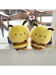 可爱胖蜜蜂毛绒玩偶钥匙扣，动物吊坠饰品，可挂在包包、汽车、礼物上 - 彩色 - 查看 9