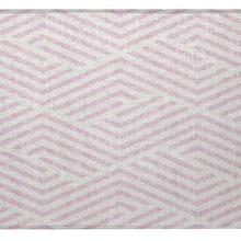 2' X 3' Pink And White Geometric Washable Non Skid Indoor Outdoor Area Rug - 彩色 - 查看 4