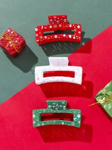 3 件圣诞雪花装饰塑料爪夹 - 彩色 - 查看 1