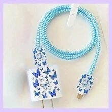 Bộ 5 miếng bảo vệ cáp họa tiết bướm/trái tim/khủng long tương thích với iPhone, vỏ bảo vệ bộ sạc 18-20W, chống gãy, chống trầy xước, chống bẩn - Nhiều màu - Xem 13