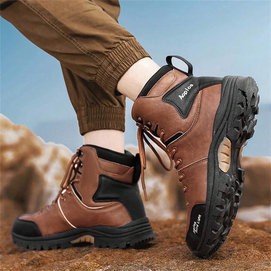 Men's Outdoor Hiking Boots,High Top,Trendy Versatile Workwear Boots