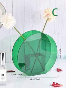 1 件亚克力多色透明花瓶，不对称形状家居插花，简约北欧风格咖啡桌桌面装饰 - 彩色 - 查看 11