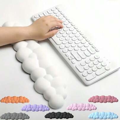 1pc Cloud Shape Keyboard Wrist Rest Pad, High Density PU Memory Foam Non-Slip Base, Ergonomic Design Wrist Support, Suitable For Home Office/Computer/Laptop/Gaming/ Back To School