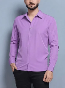 Men Shirts - 紫羅蘭色 - 查看 1