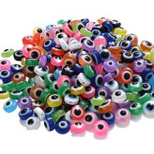 80pcs/Bag 15 Style Evil Eye Beads 8mm Evil Eye Charms Beads For Jewelry Making Turkish Beads Spacer Beads For DIY Bracelet Earring Necklace Crafts Making - Multicolor - View 6
