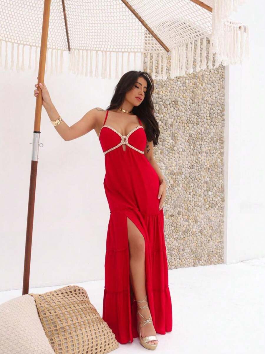 Rope Dress - 紅色 - 查看 1