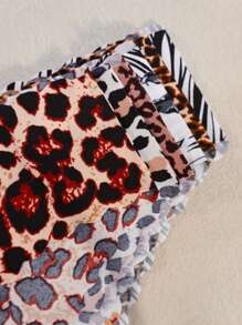 Set de 6 calzones femeninos sin costuras con estampado de leopardo, ropa interior tipo hipster suave, cómoda y transpirable de talla grande
