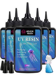 500g/100g UV Resin, Low Viscosity Transparent Thin UV Resin Kit, Quick Curing And Low Shrinkage UV Epoxy Resin, For Crafts, Casting, UV Resin Molds