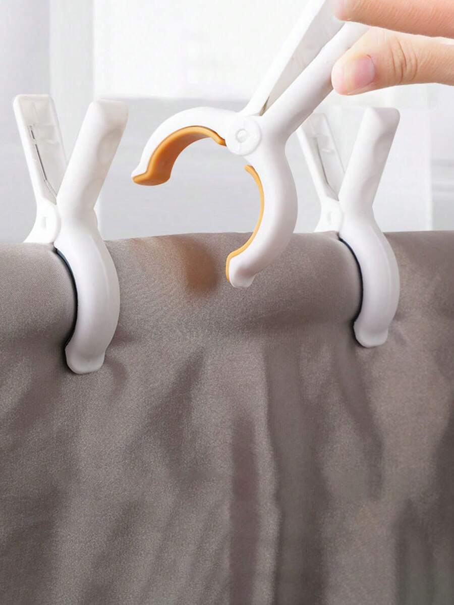 5 cái/gói Kẹp chăn cỡ lớn, Kẹp giặt bằng nhựa chống gió chắc chắn, Kẹp vô hình để treo quần áo, Sử dụng thêu - Nhiều màu - Xem 1