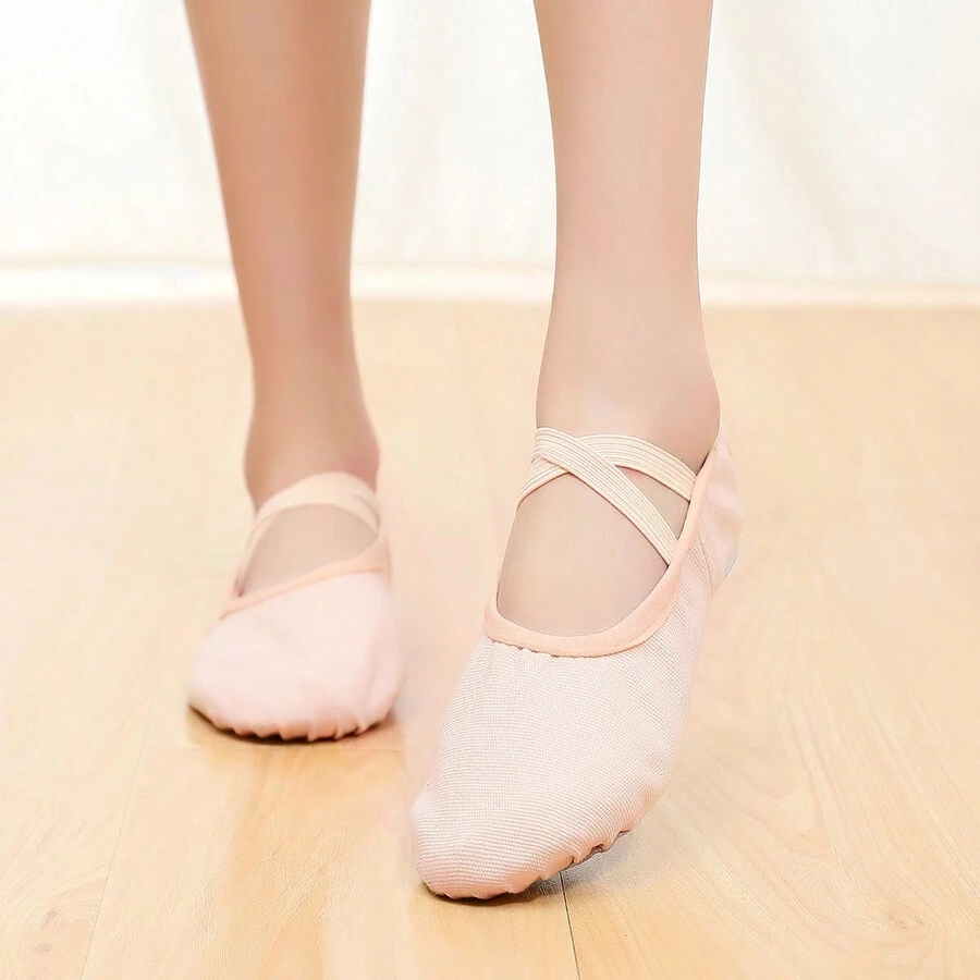 Zapatos de baile para mujeres, de lona cómoda y transpirable, con suela blanda, zapatos de ballet, zapatos de yoga, zapatos de práctica de baile