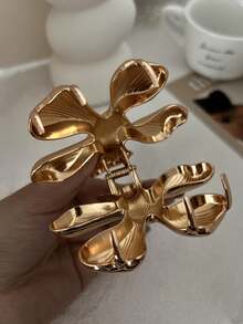 1 kẹp tóc kim loại hoa cổ điển phóng đại, phụ kiện tóc thời trang, quà tặng cho tiệc tùng và mặc hàng ngày - Vàng - Xem 7