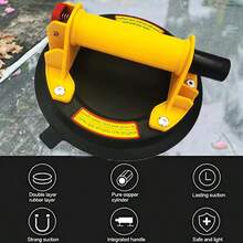 Máy nâng chân không kính 8 inch, cốc hút cầm tay chịu lực nặng với khả năng chịu tải 550 lbs (250 kg), dùng để nâng đá granit, gạch, kính lớn - Màu vàng - Xem 4