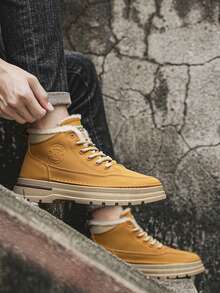 男士冬靴、雪地靴、保暖内衬防水防滑保暖休闲鞋/正装鞋 - 黃色 - 查看 3