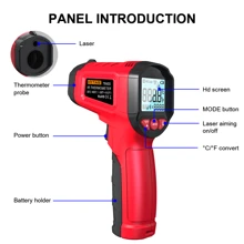 HYTAIS HYTAIS TS600 Digital Thermometer, Non-Contact Temperature Sensor, Non Contact IR Gun Emissivity Adjustable -50~600°C Handheld Temp Measure For Cooking Pizza Oven Industrial Outdoor