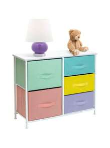 Furniture Dresser W/ Drawers - Assorted Storage Organizer Chests - Pastel Medley