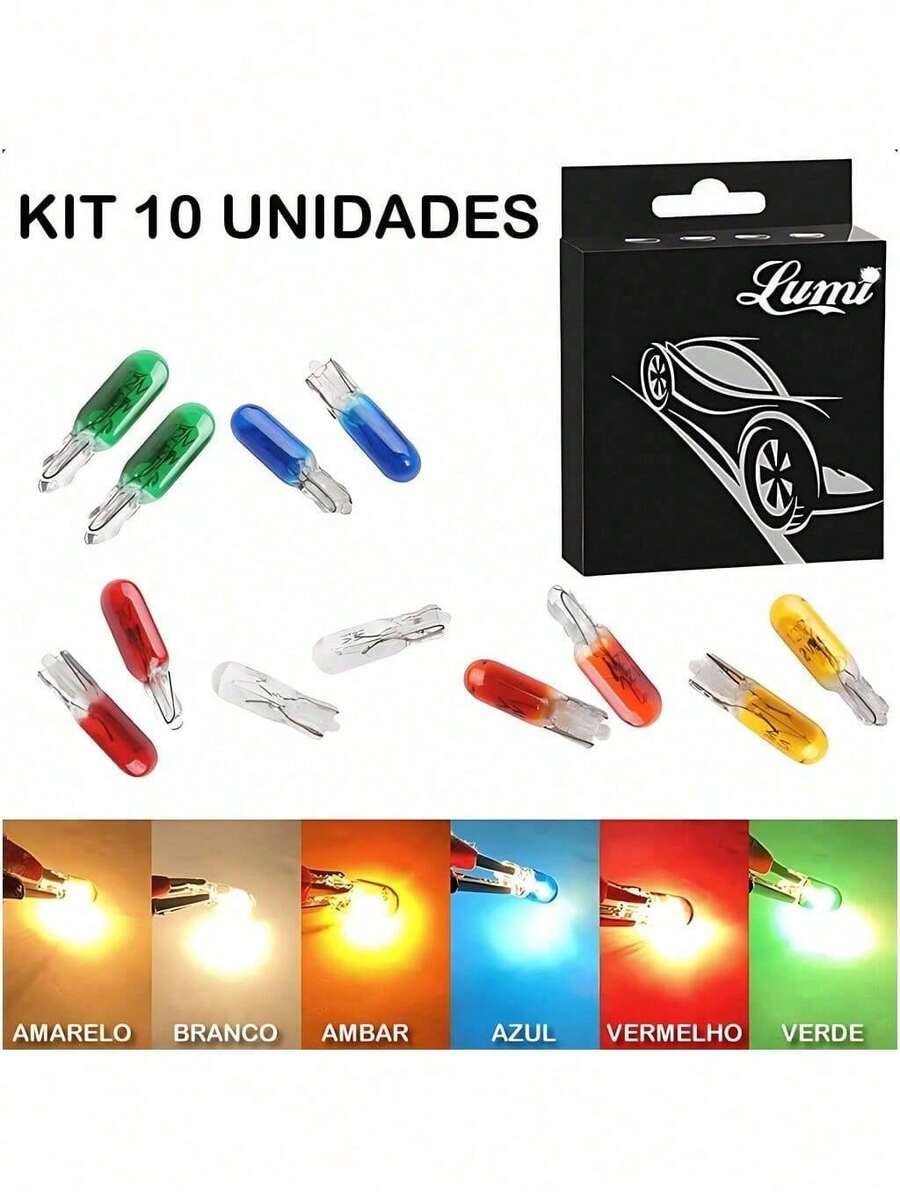 Original Pinguinho T5 Halogen Bulb 12v/1.2w Blue (10 Units) - Đỏ - Xem 1