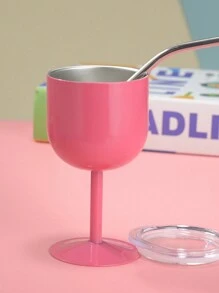 1 件双层迷你不锈钢高脚杯带吸管，4 盎司派对葡萄酒/香槟杯，情人节礼物，适用于户外、露营 - 彩色 - 查看 11