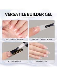 7.5ml ABS Builder Gel, #02 Packaged In A Single Black Plastic Bottle, Features A Professional Formula And A Sleek, Minimalist Design. This Gel Effectively Lengthens Nails, Providing A Refined Appearance For Shorter Nails And Creating More Space For Intricate Nail Designs. It Enhances Nail Hardness, Preventing Breakage And Peeling, Ultimately Strengthening Overall Nail Integrity. The Gel Smoothens Uneven Nail Surfaces, Resulting In A Natural And Transparent Look That Easily Complements Various Nail Design Styles. Its Flexibility Allows For The Creation Of Different Shapes, Adding Depth And Dimension To Nail Art. Suitable For Both At-Home DIY Enthusiasts And Professional Nail Studios.