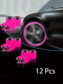 12/8 szt. fluorescencyjnych nasadek na wentyle opon - rozświetl swój samochód tymi wyjątkowymi prezentami samochodowymi!