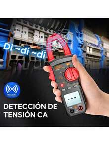 Digital Clamp Meter 4000 Counts, Auto-Ranging Clamp Multimeter, Measures AC Voltage, Current, Resistance, Capacitance, Frequency, Diode Test, NCV Test, Hook Multimeter, Clamp Meter With NCV And Backlit Display, Capacitance Multimeter, Resistance, Live Wire Tests, Diodes, Continuity - Red - View 5