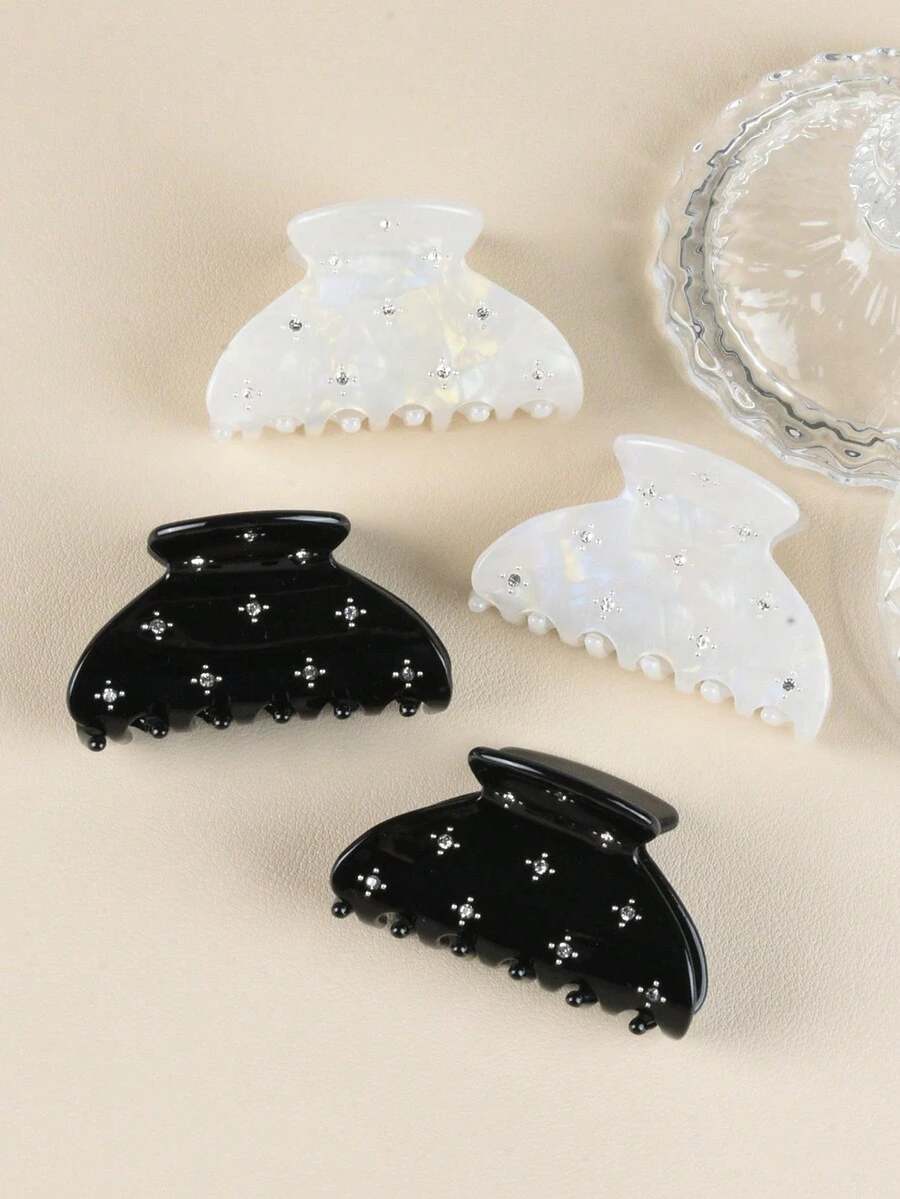 1 件优雅亚克力水钻星形设计发夹，适合所有季节