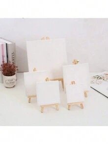 1 件桌面迷你画架带油画框油画板三角画架手机支架，学生绘画用品 - 彩色 - 查看 1