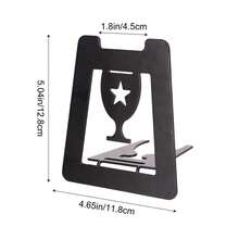 1 pieza Soporte de exhibición plegable en 3D de trofeos y medallas de acero inoxidable negro - Negro - Ver 2