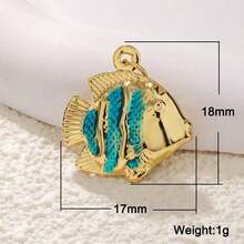 1 chiếc đồng mạ vàng 18k thời trang Oceanic Series mặt dây chuyền cá nhỏ & cá ngựa, vòng tay tự làm, lắc chân, vòng cổ, hoa tai, phụ kiện cao cấp - Nhiều màu - Xem 32