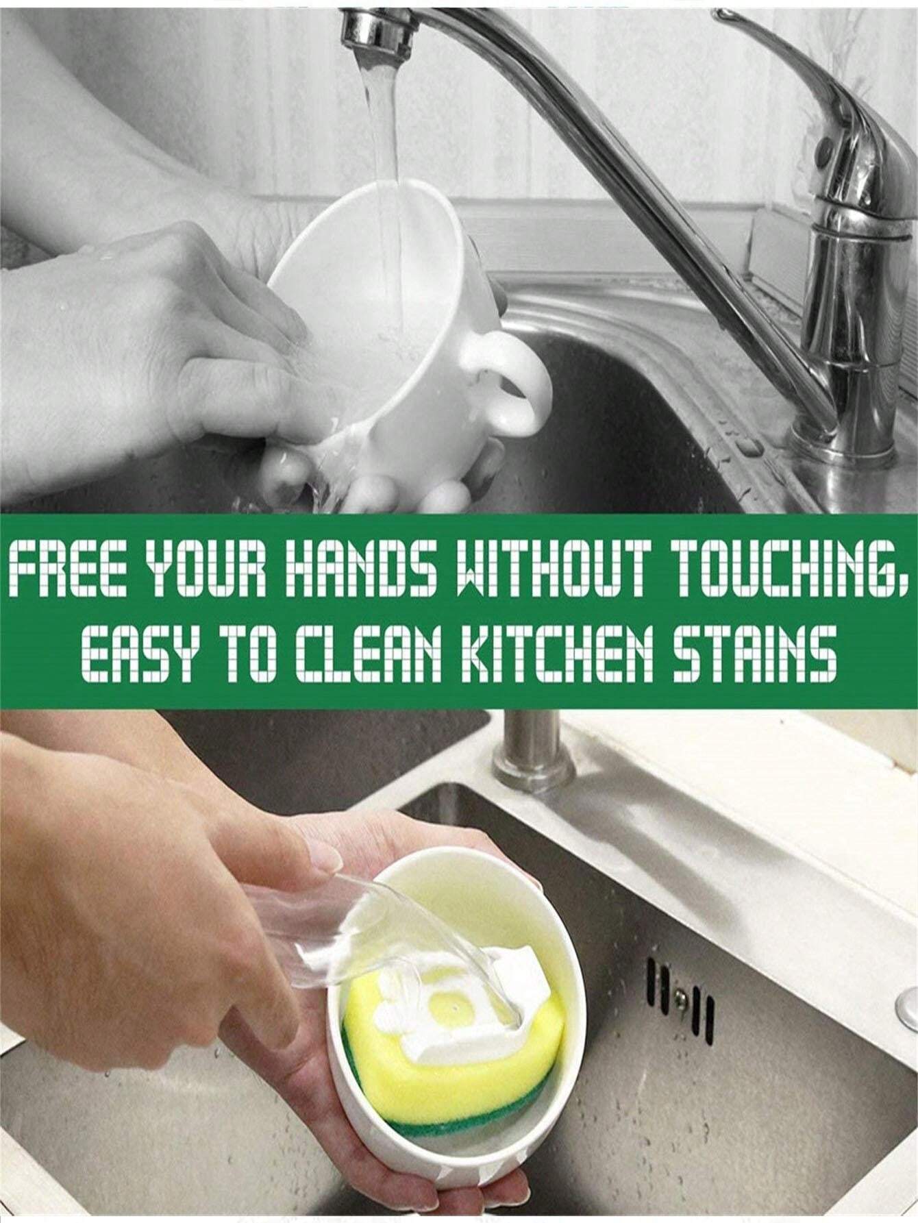 Dishwand Refills Sponge Heads, Scratch Replacement, Heavy Duty Scrub